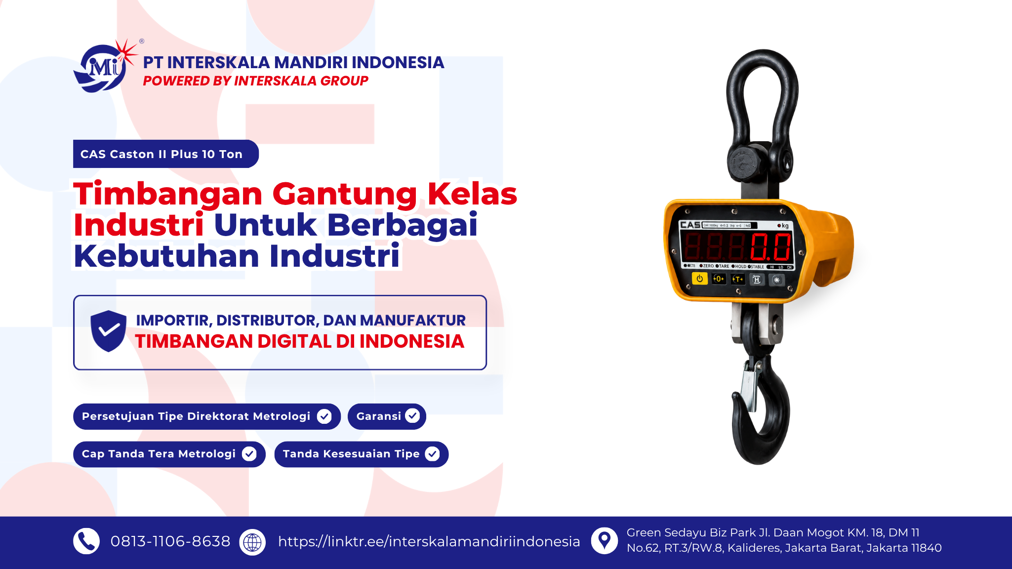 CAS Caston II Plus 10 Ton Timbangan Gantung Kelas Industri untuk Mendukung Berbagai Kebutuhan Industri