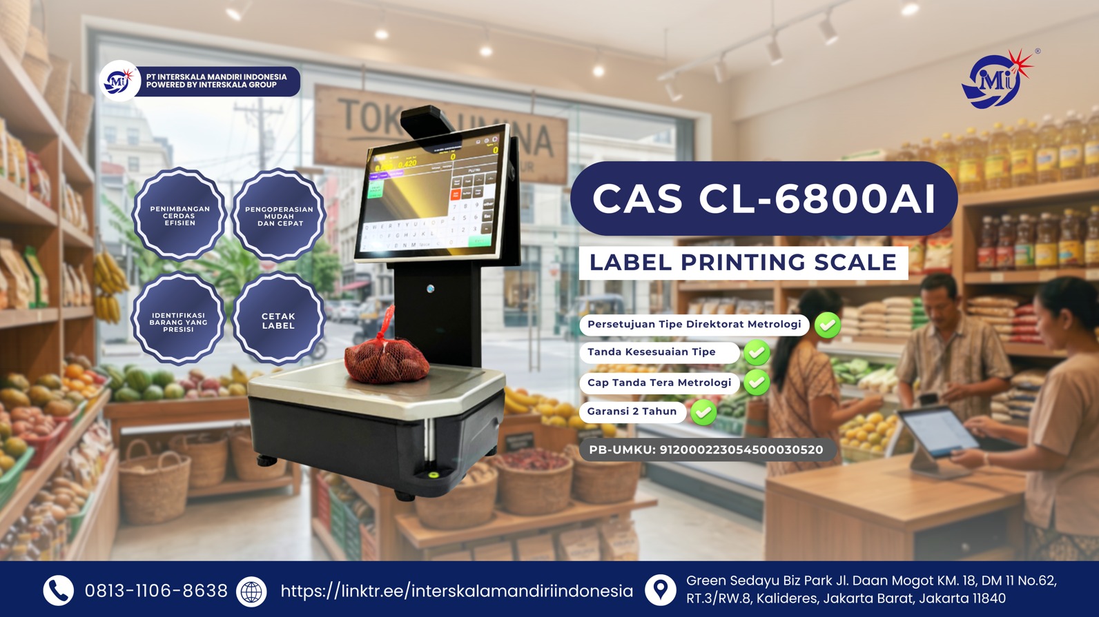 CAS CL -6800AI: Timbangan Digital Berbasis AI untuk Mempercepat Pelayanan dan Transaksi Retail Modern